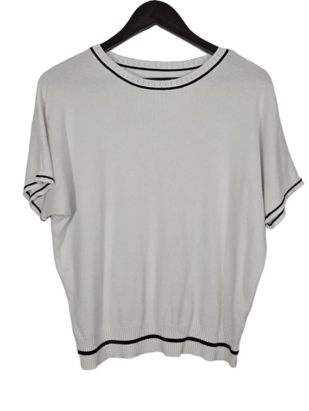 vintage white short sleeve sweater